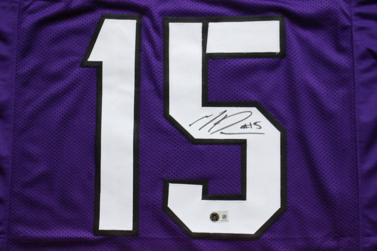 MAX DUGGAN TCU HORNED FROGS SIGNED Purple JERSEY BAS