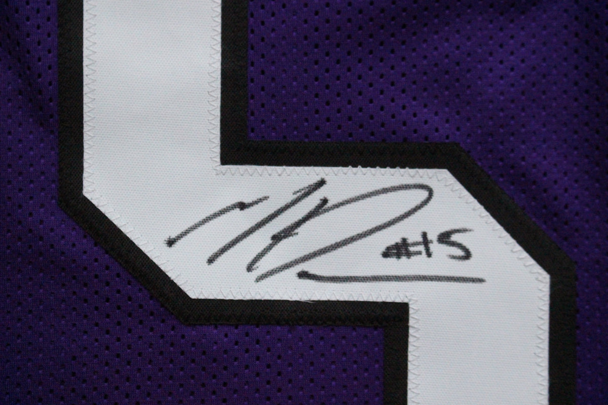 MAX DUGGAN TCU HORNED FROGS SIGNED Purple JERSEY BAS