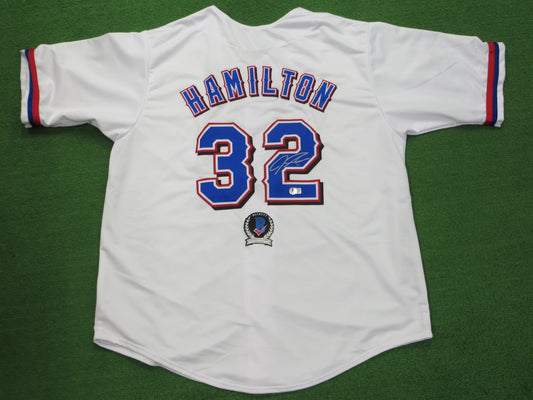 JOSH HAMILTON TEXAS RANGERS SIGNED WHITE JERSEY size 3XL BAS COA