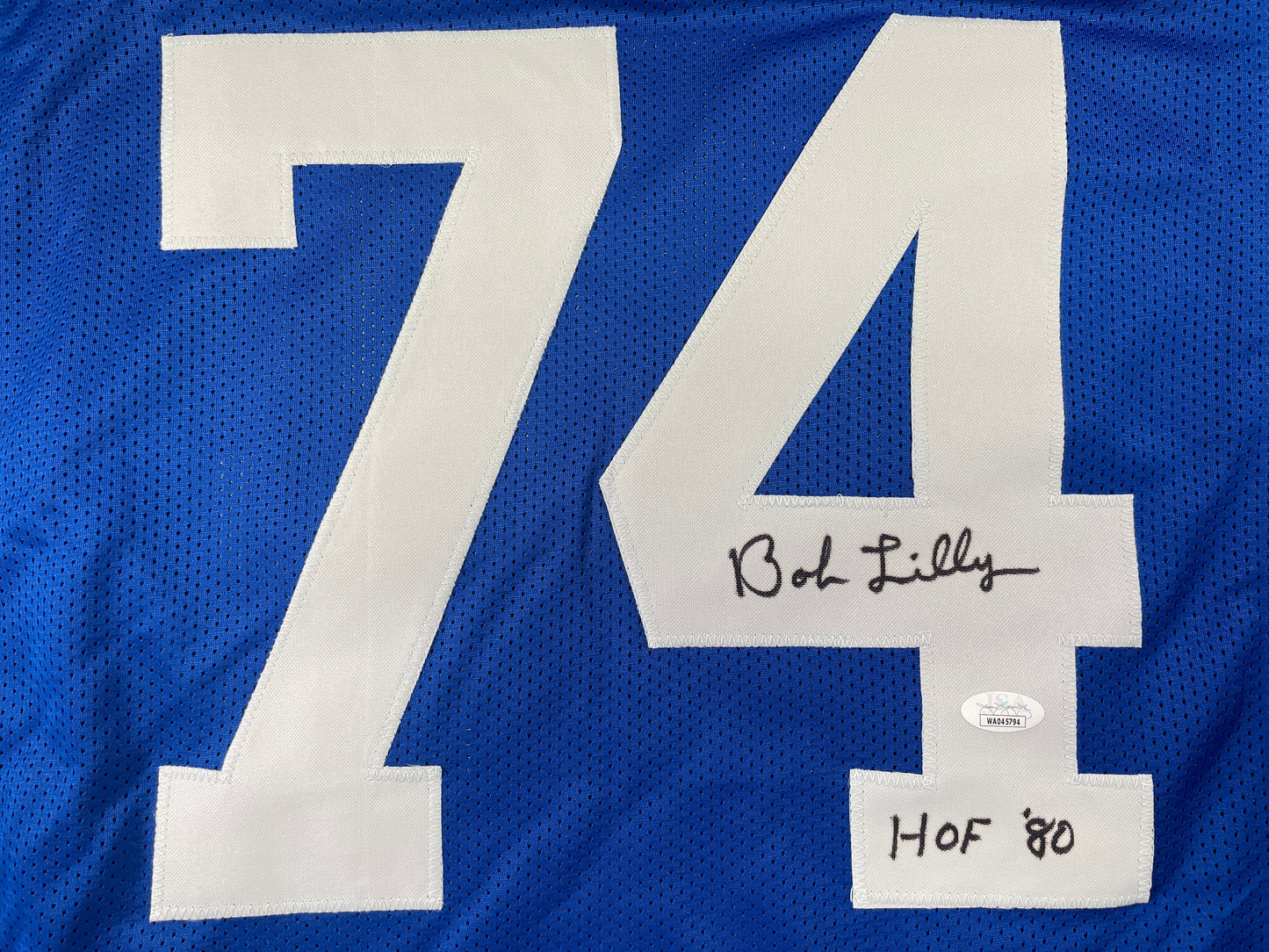 BOB LILLY DALLAS COWBOYS SIGNED TB JERSEY w/HOF80 JSA COA