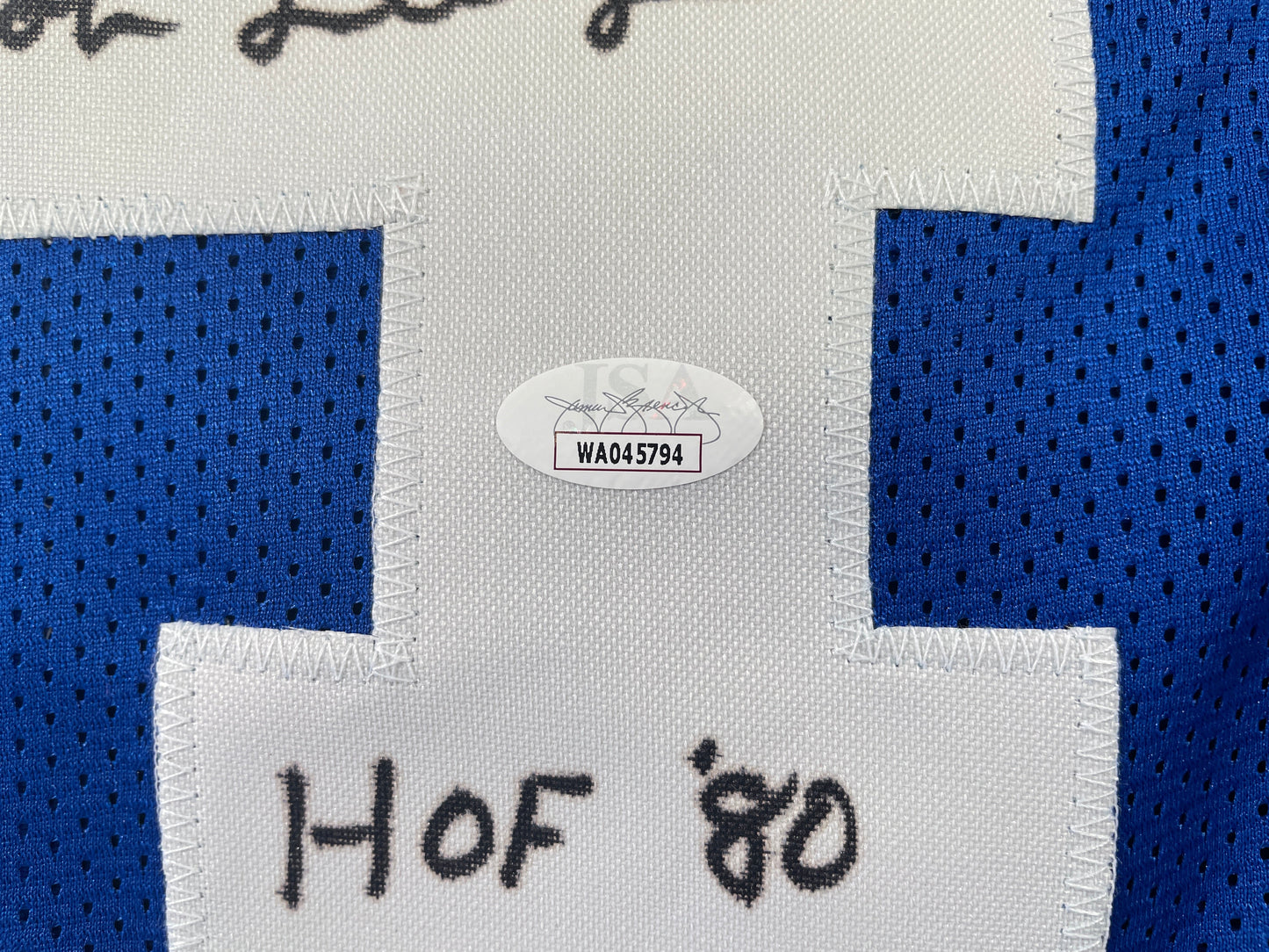 BOB LILLY DALLAS COWBOYS SIGNED TB JERSEY w/HOF80 JSA COA
