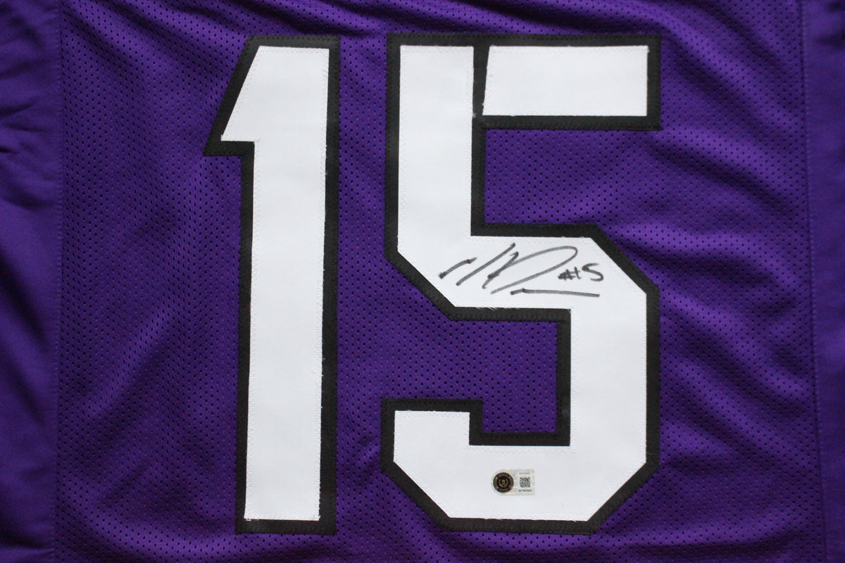 MAX DUGGAN TCU HORNED FROGS SIGNED Purple JERSEY BAS