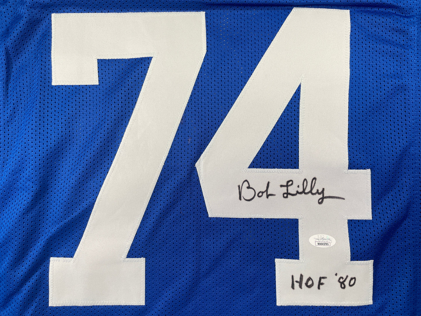 BOB LILLY DALLAS COWBOYS SIGNED TB JERSEY w/HOF80 JSA COA