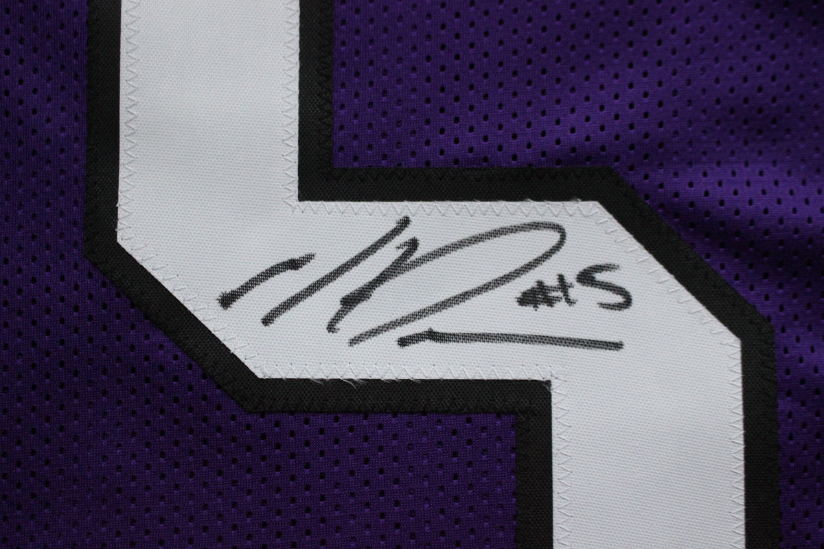 MAX DUGGAN TCU HORNED FROGS SIGNED Purple JERSEY BAS