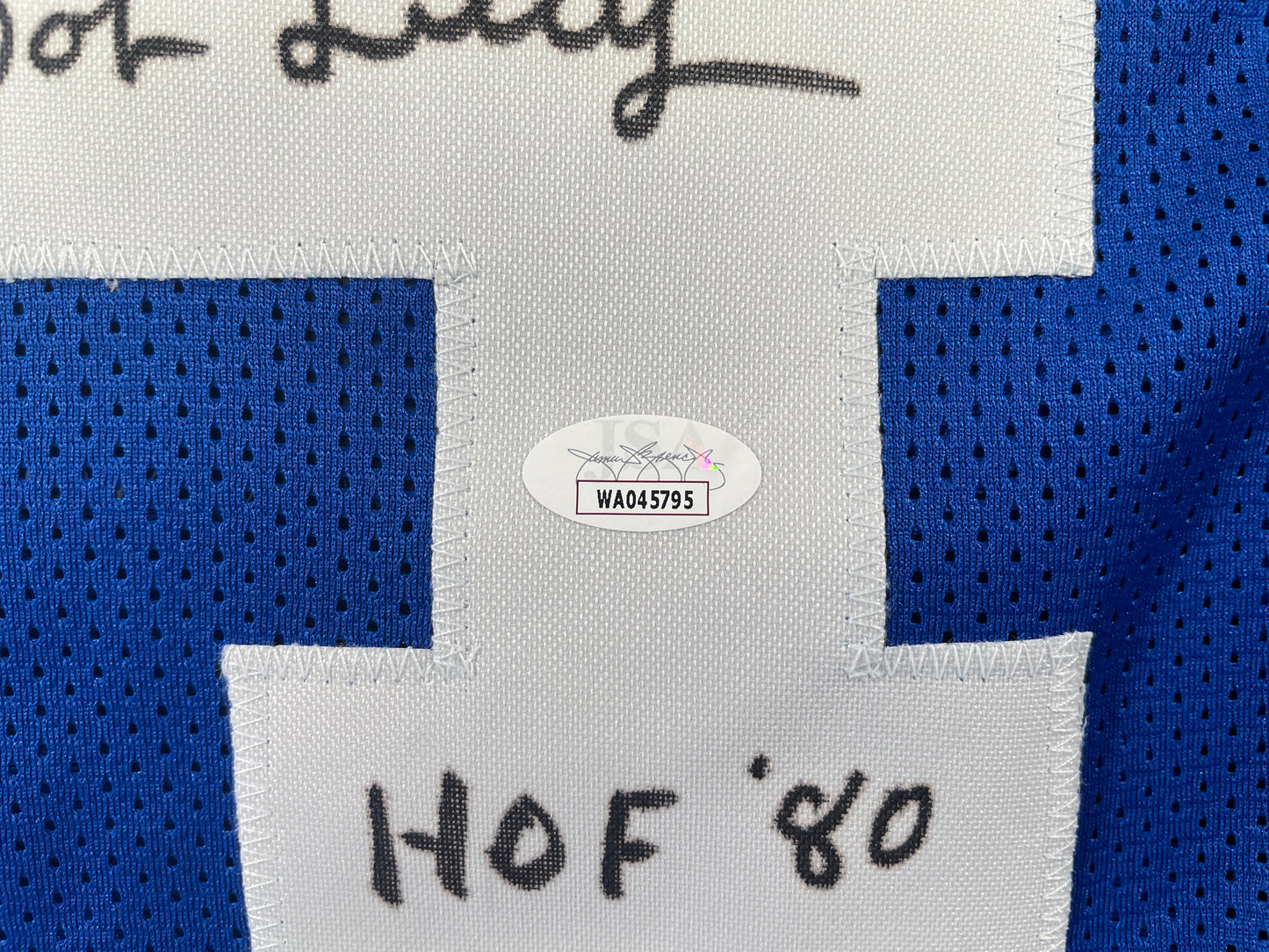 BOB LILLY DALLAS COWBOYS SIGNED TB JERSEY w/HOF80 JSA COA