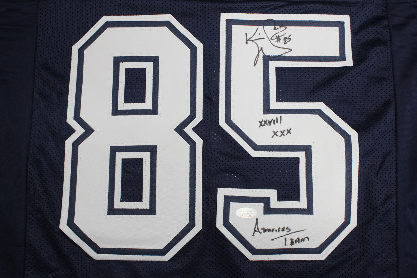 KEVIN WILLIAMS DALLAS COWBOYS SIGNED Blue JERSEY Hurricanes w/INSCs 2XL JSA