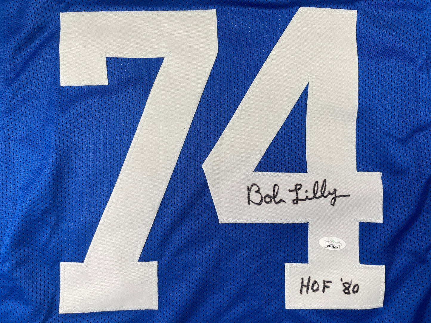 BOB LILLY DALLAS COWBOYS SIGNED TB JERSEY w/HOF80 JSA COA