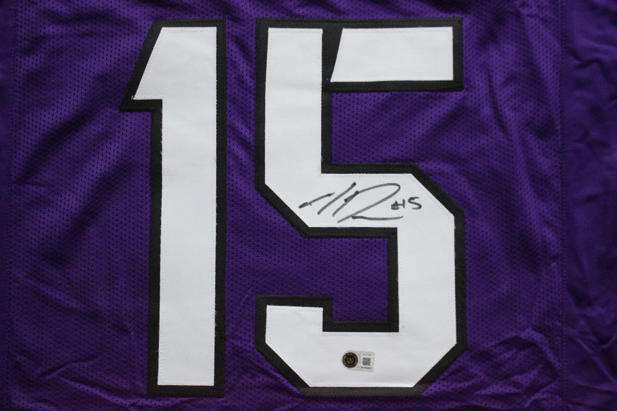 MAX DUGGAN TCU HORNED FROGS SIGNED Purple JERSEY BAS