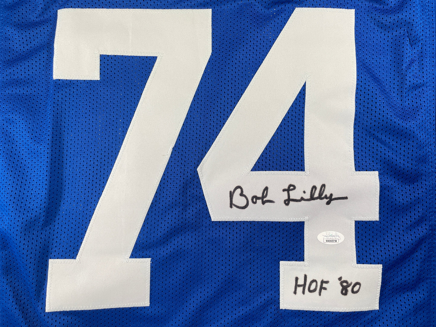 BOB LILLY DALLAS COWBOYS SIGNED TB JERSEY w/HOF80 JSA COA