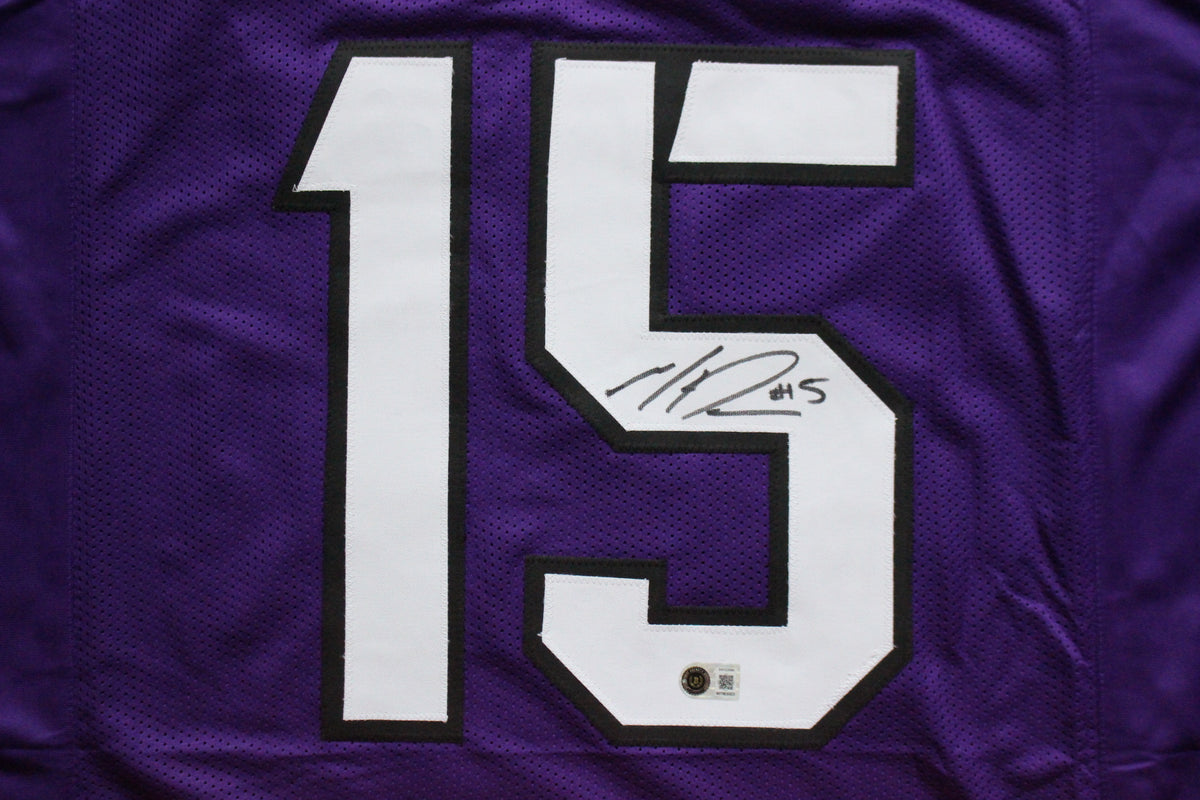 MAX DUGGAN TCU HORNED FROGS SIGNED Purple JERSEY BAS
