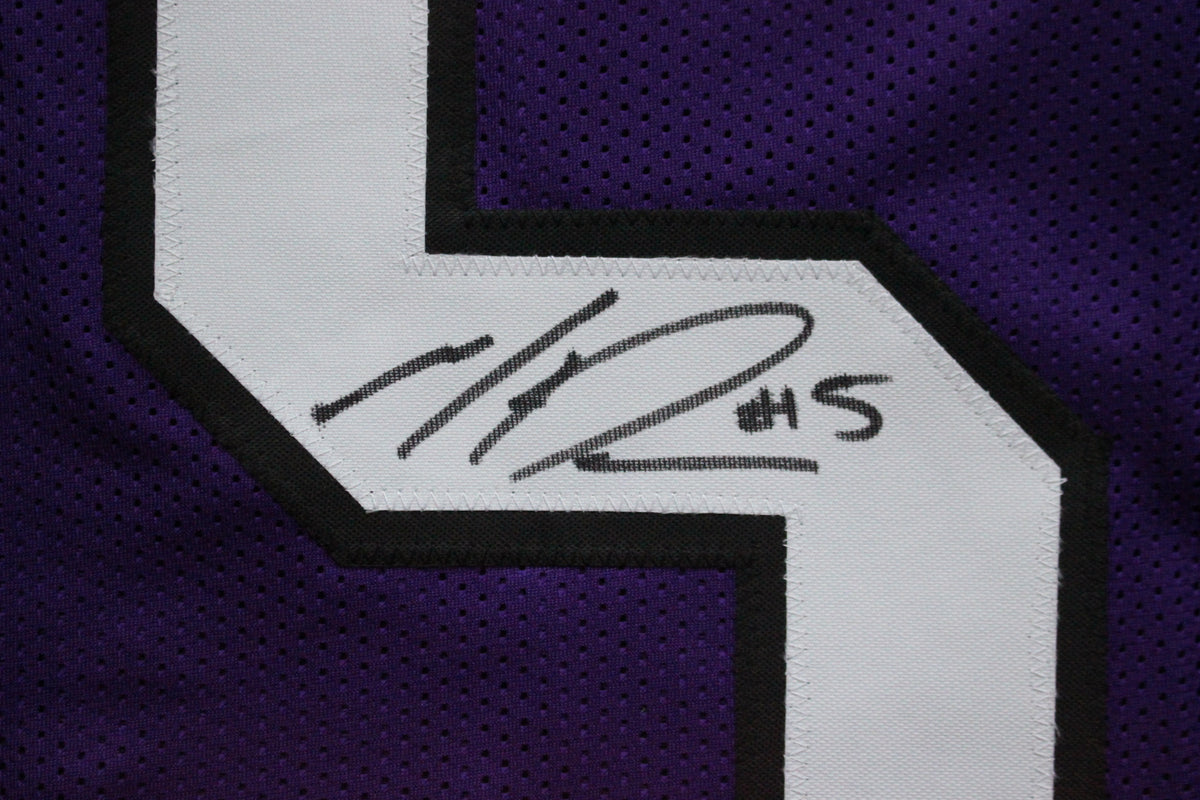 MAX DUGGAN TCU HORNED FROGS SIGNED Purple JERSEY BAS