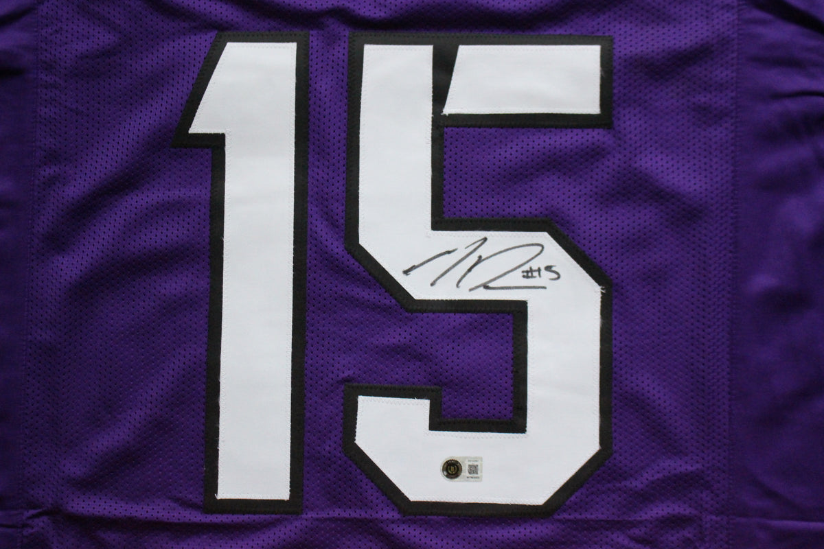 MAX DUGGAN TCU HORNED FROGS SIGNED Purple JERSEY BAS
