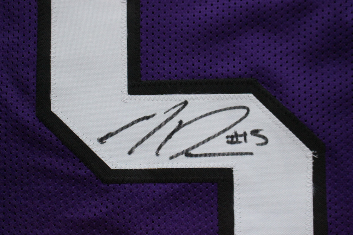 MAX DUGGAN TCU HORNED FROGS SIGNED Purple JERSEY BAS
