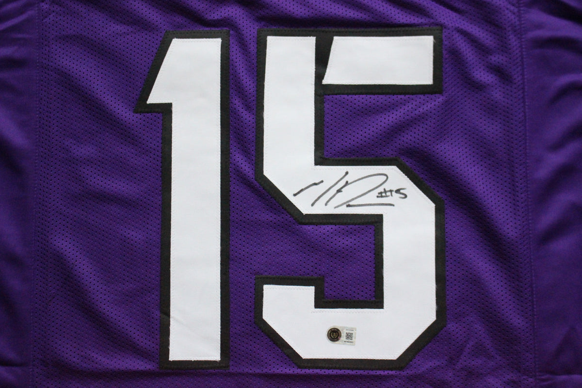 MAX DUGGAN TCU HORNED FROGS SIGNED Purple JERSEY BAS