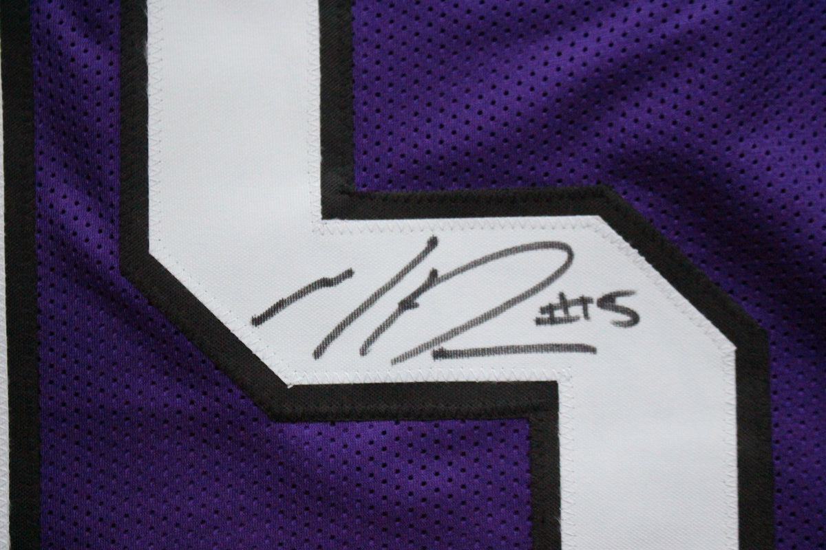 MAX DUGGAN TCU HORNED FROGS SIGNED Purple JERSEY BAS