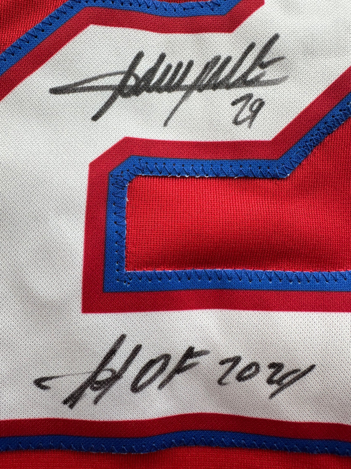 ADRIAN BELTRE SIGNED RED BASEBALL JERSEY Texas Rangers w/ "HOF 2024" BAS COA