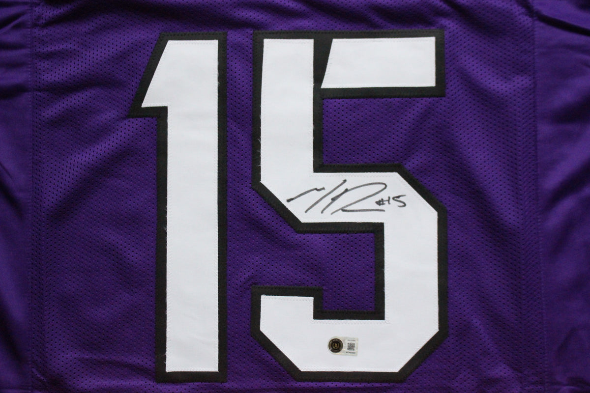 MAX DUGGAN TCU HORNED FROGS SIGNED Purple JERSEY BAS