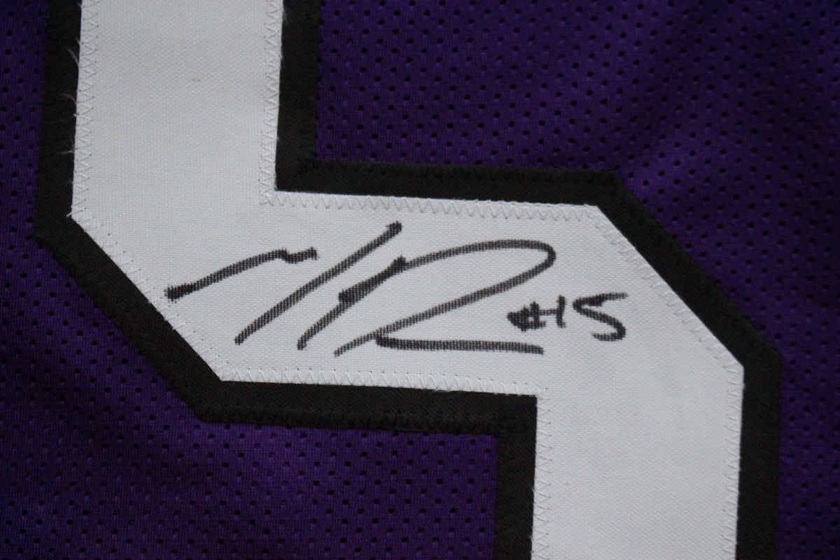 MAX DUGGAN TCU HORNED FROGS SIGNED Purple JERSEY BAS