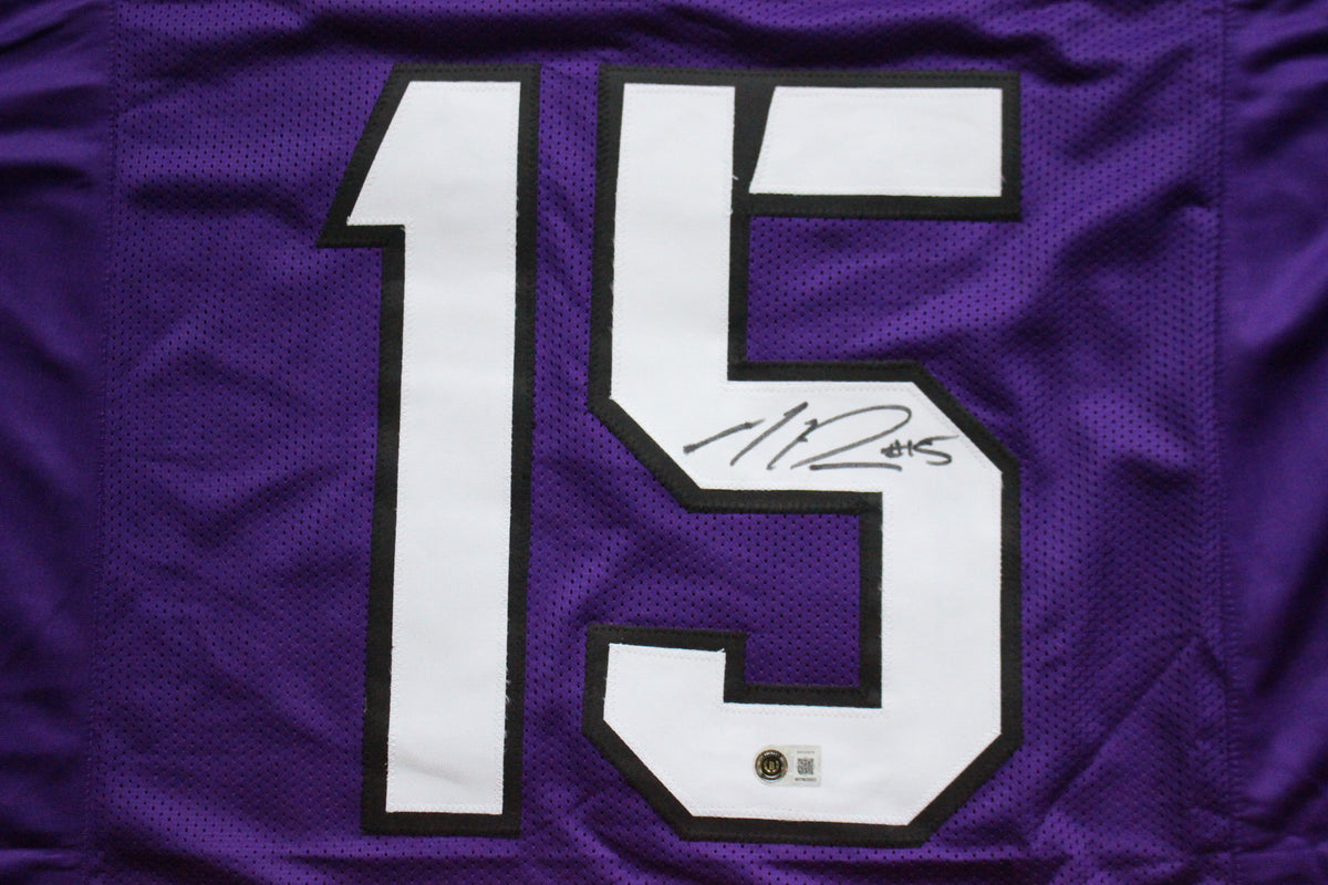 MAX DUGGAN TCU HORNED FROGS SIGNED Purple JERSEY BAS