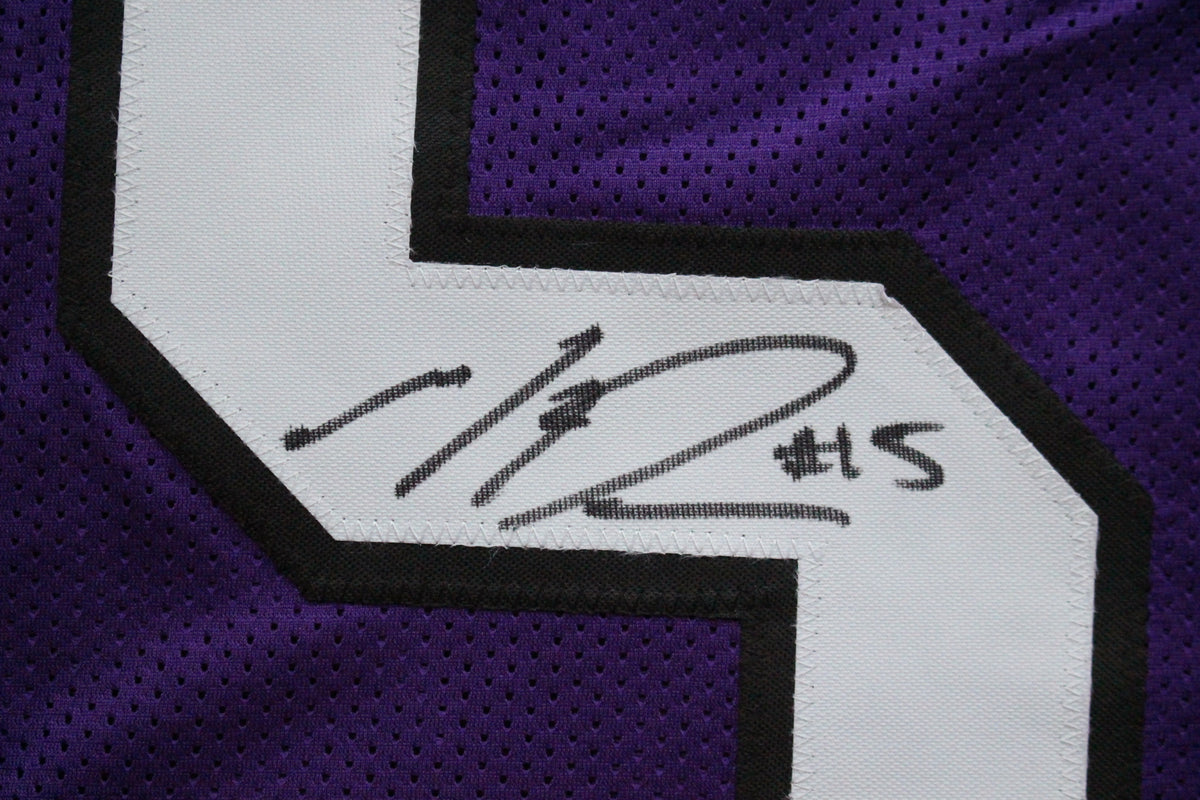 MAX DUGGAN TCU HORNED FROGS SIGNED Purple JERSEY BAS