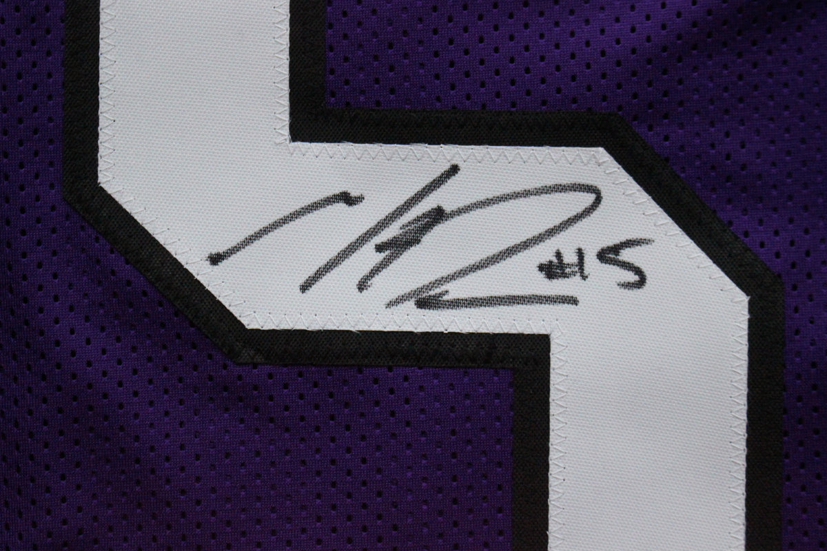 MAX DUGGAN TCU HORNED FROGS SIGNED Purple JERSEY BAS