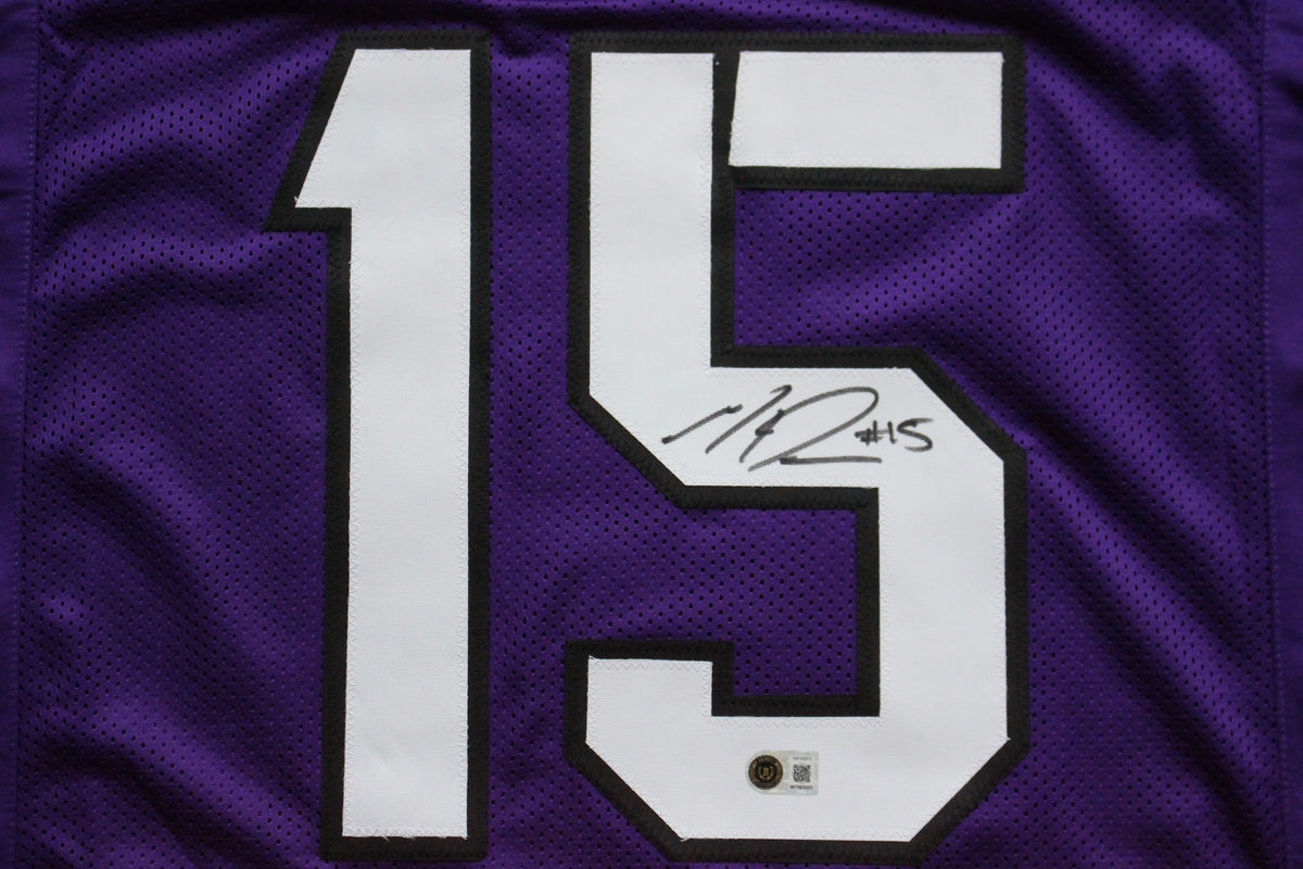 MAX DUGGAN TCU HORNED FROGS SIGNED Purple JERSEY BAS