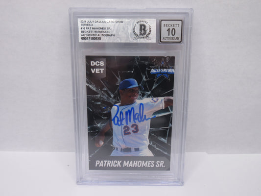 PAT MAHOMES SR SIGNED 2024 DCS Series 3 BGS BAS SLAB w/Who's Your Daddy AUTO 10