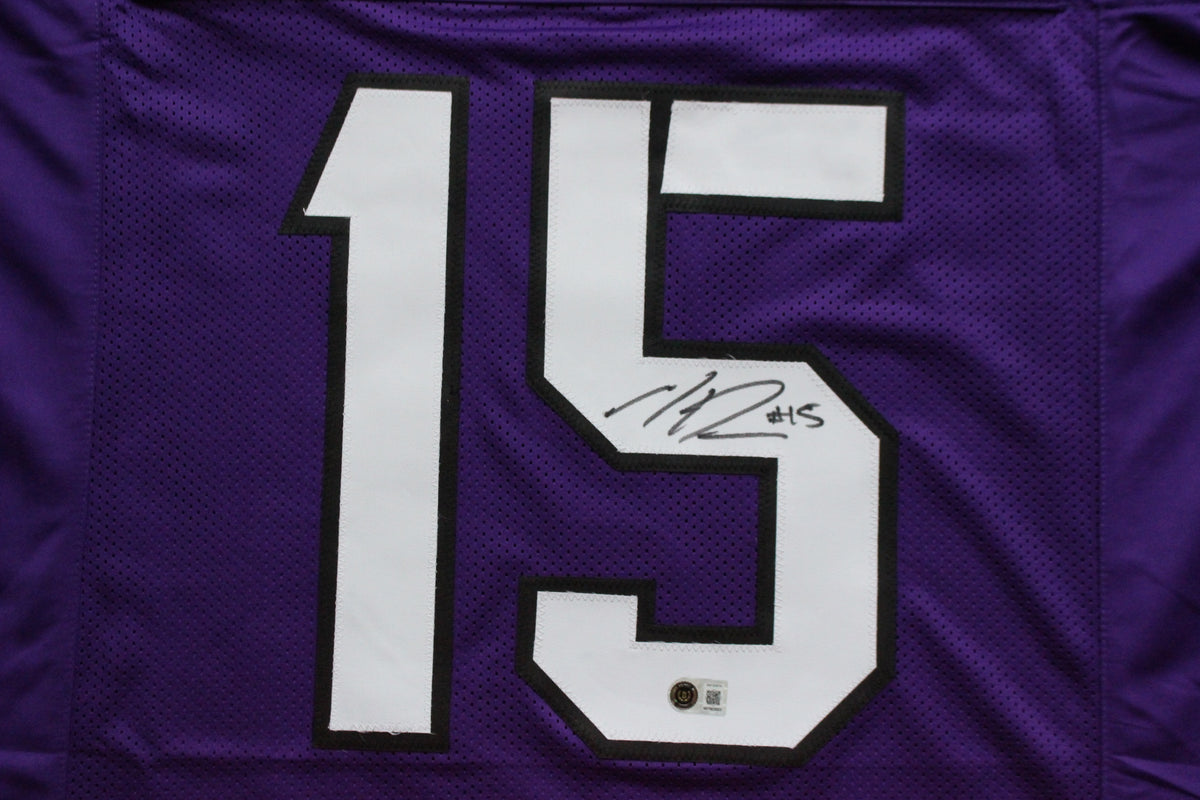 MAX DUGGAN TCU HORNED FROGS SIGNED Purple JERSEY BAS