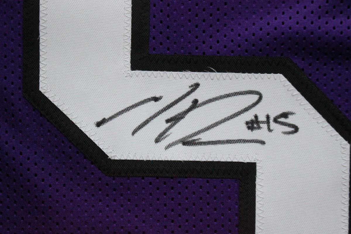 MAX DUGGAN TCU HORNED FROGS SIGNED Purple JERSEY BAS