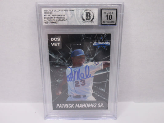 PAT MAHOMES SR SIGNED 2024 DCS Series 3 BGS BAS SLAB w/Who's Your Daddy AUTO 10