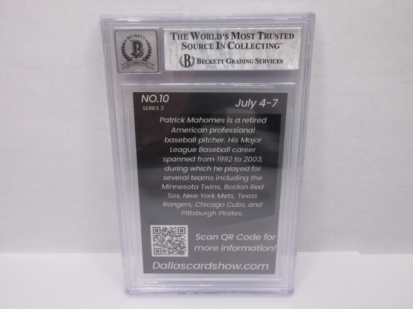 PAT MAHOMES SR SIGNED 2024 DCS Series 3 BGS BAS SLAB w/Who's Your Daddy AUTO 10