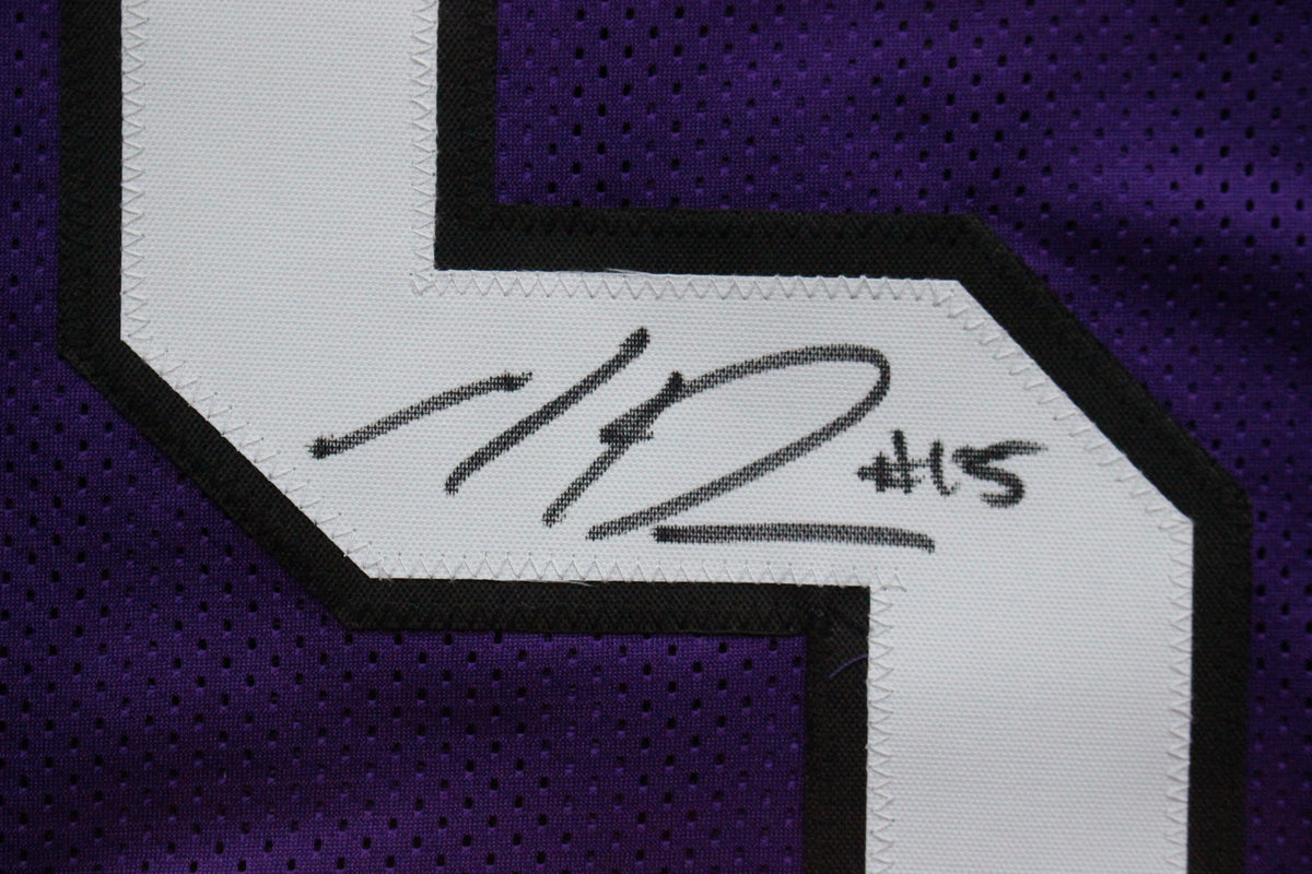 MAX DUGGAN TCU HORNED FROGS SIGNED Purple JERSEY BAS