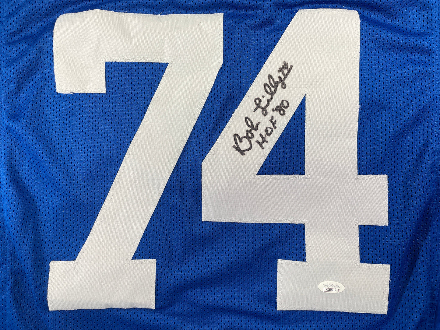 BOB LILLY DALLAS COWBOYS SIGNED Throwback JERSEY w/HOF80 JSA COA