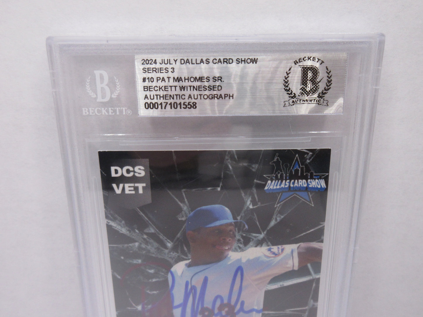 PAT MAHOMES SR SIGNED 2024 DCS Series 3 BGS BAS SLAB w/Who's Your Daddy AUTO 10