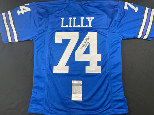 BOB LILLY DALLAS COWBOYS SIGNED Throwback JERSEY w/HOF80 JSA COA