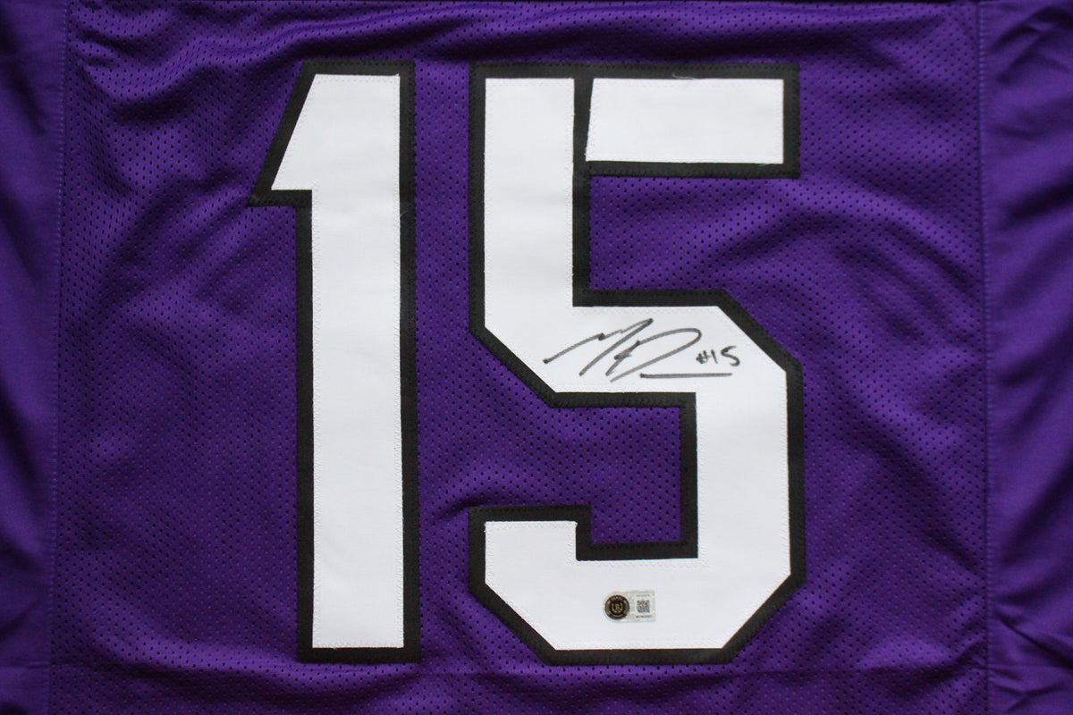 MAX DUGGAN TCU HORNED FROGS SIGNED Purple JERSEY BAS