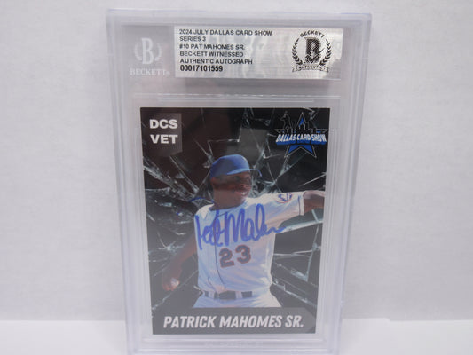PAT MAHOMES SR SIGNED 2024 DCS Series 3 BGS BAS SLAB w/Who's Your Daddy AUTO 10