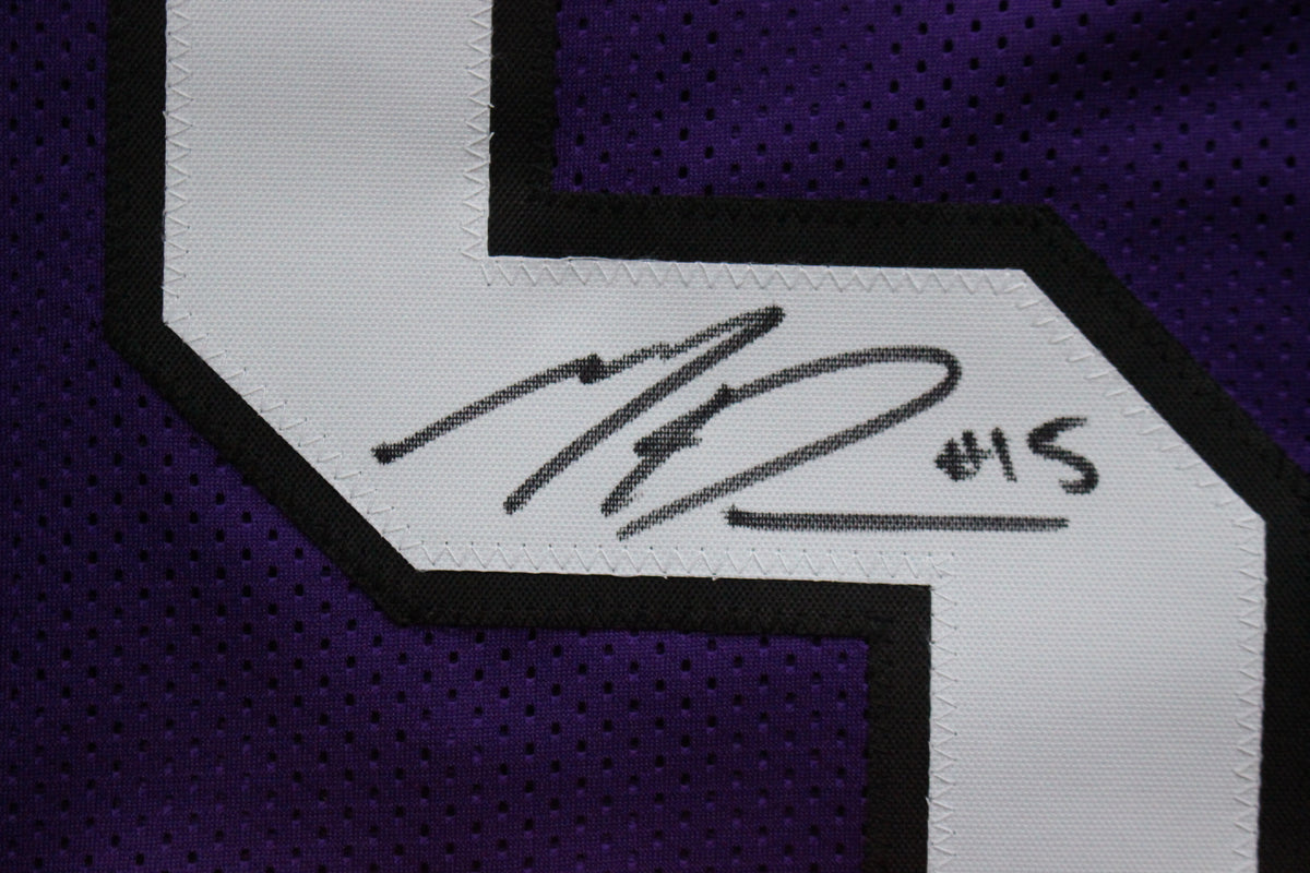 MAX DUGGAN TCU HORNED FROGS SIGNED Purple JERSEY BAS