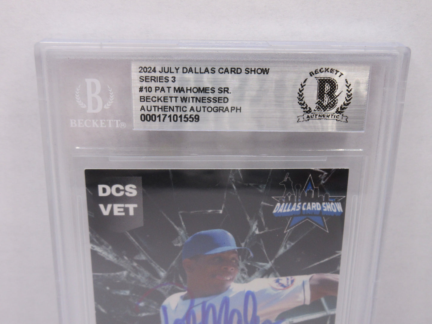 PAT MAHOMES SR SIGNED 2024 DCS Series 3 BGS BAS SLAB w/Who's Your Daddy AUTO 10