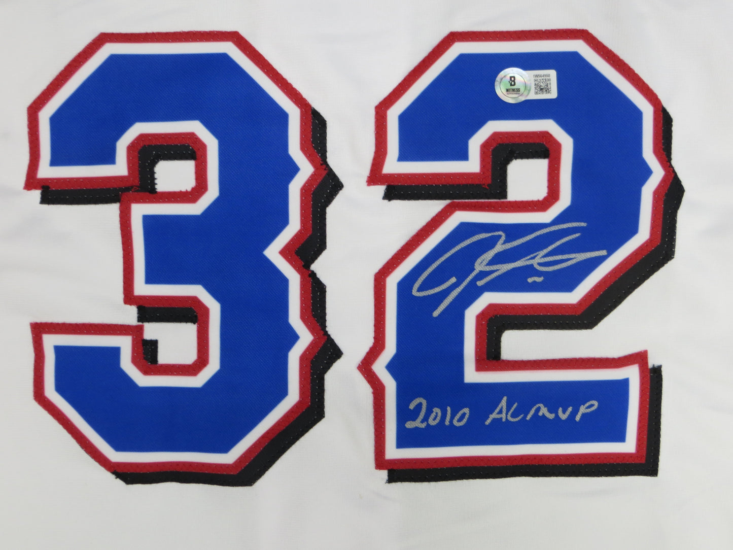 JOSH HAMILTON TEXAS RANGERS SIGNED WHITE JERSEY size XL w/ALMVP BAS COA