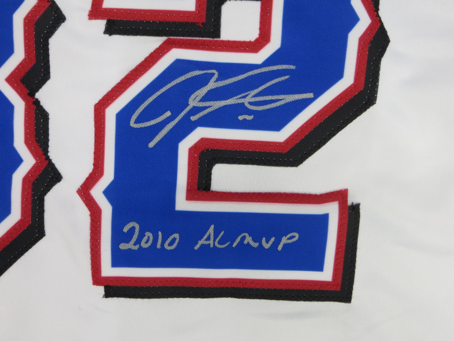 JOSH HAMILTON TEXAS RANGERS SIGNED WHITE JERSEY size XL w/ALMVP BAS COA