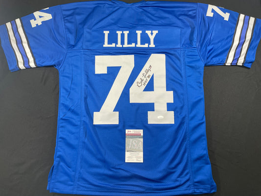 BOB LILLY DALLAS COWBOYS SIGNED Throwback JERSEY w/HOF80 JSA COA