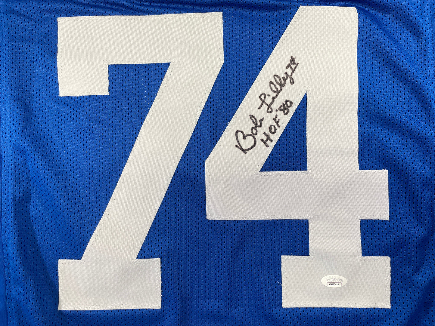 BOB LILLY DALLAS COWBOYS SIGNED Throwback JERSEY w/HOF80 JSA COA