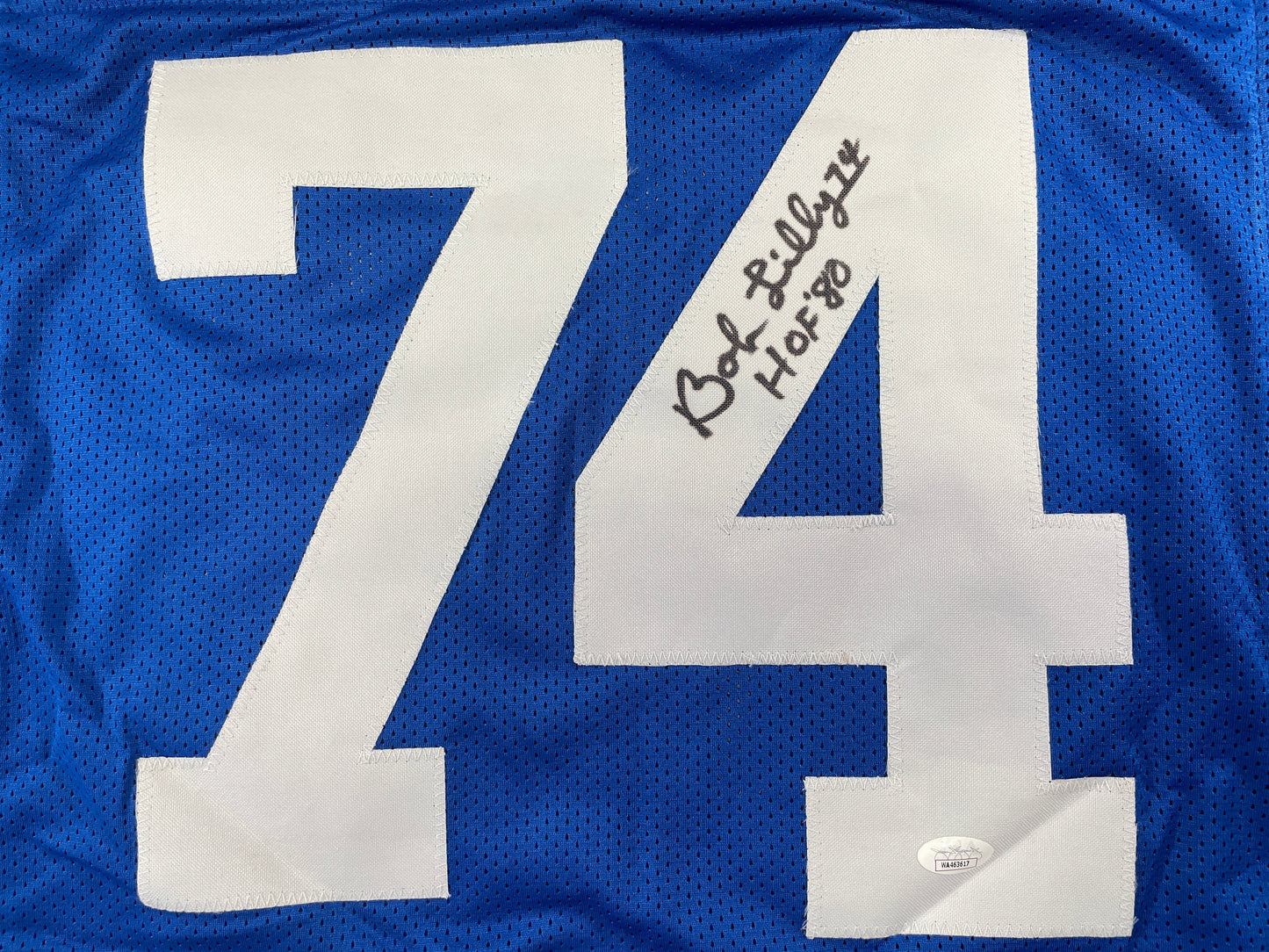 BOB LILLY DALLAS COWBOYS SIGNED Throwback JERSEY w/HOF80 JSA COA