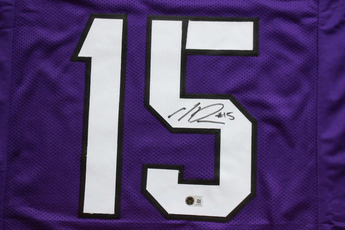MAX DUGGAN TCU HORNED FROGS SIGNED Purple JERSEY BAS
