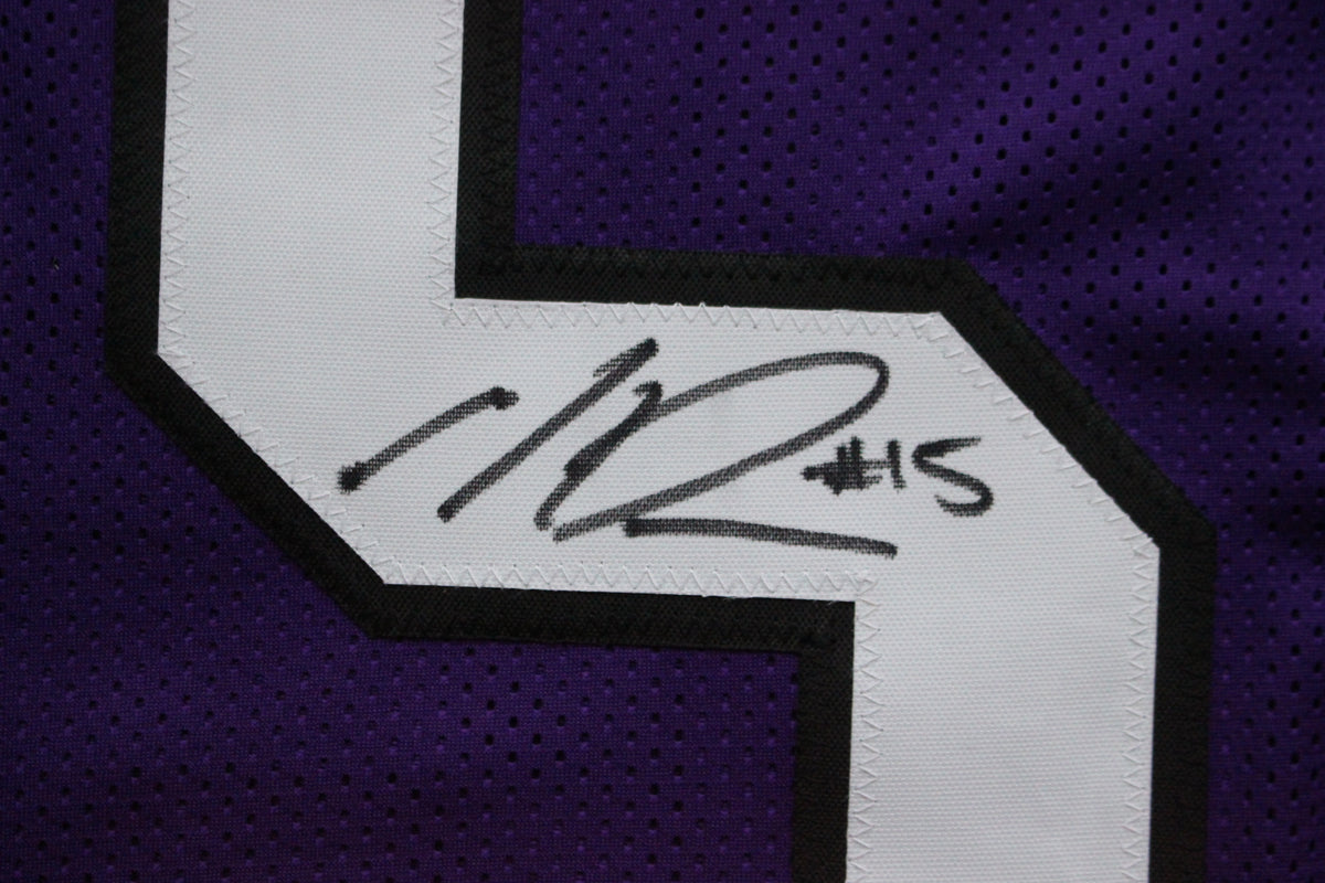 MAX DUGGAN TCU HORNED FROGS SIGNED Purple JERSEY BAS