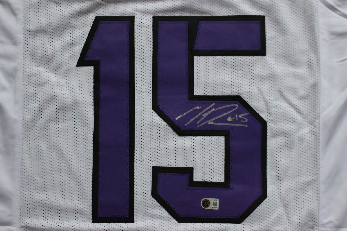 MAX DUGGAN TCU HORNED FROGS SIGNED White JERSEY BAS