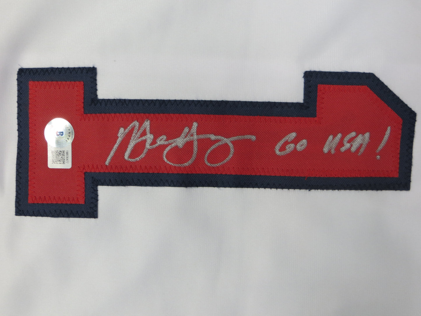 MICHAEL YOUNG TEXAS RANGERS USA BASEBALL SIGNED JERSEY w/INSC BAS