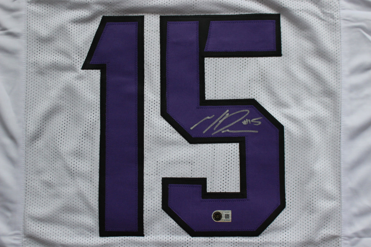 MAX DUGGAN TCU HORNED FROGS SIGNED White JERSEY BAS