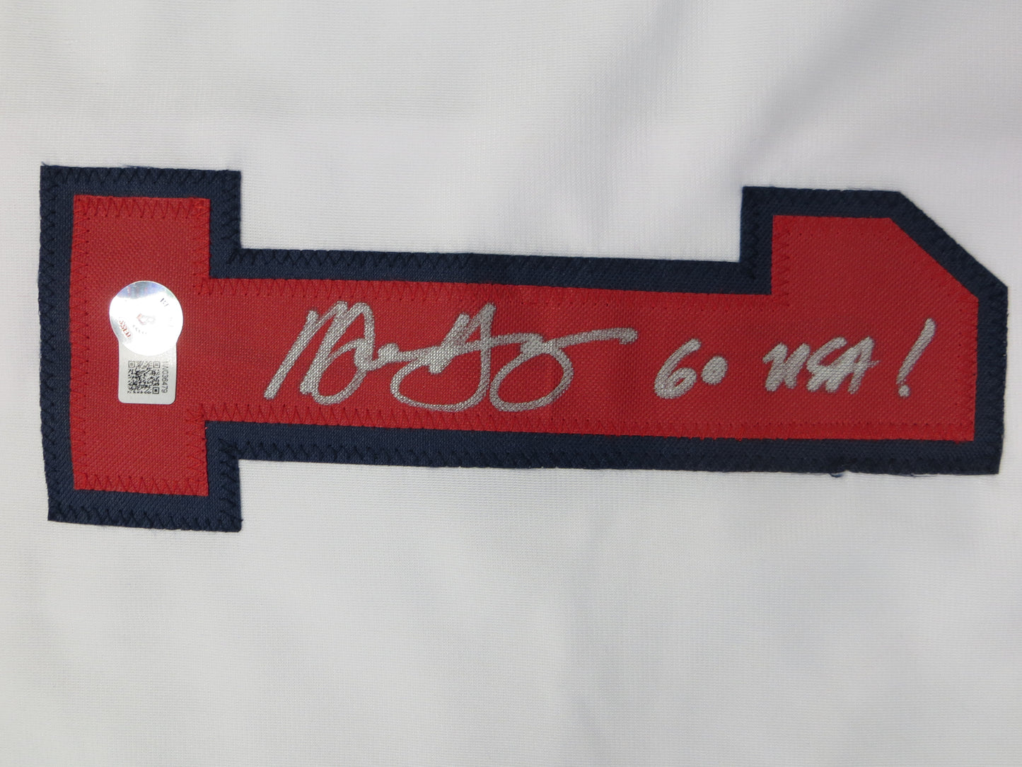 MICHAEL YOUNG TEXAS RANGERS USA BASEBALL SIGNED JERSEY w/INSC BAS